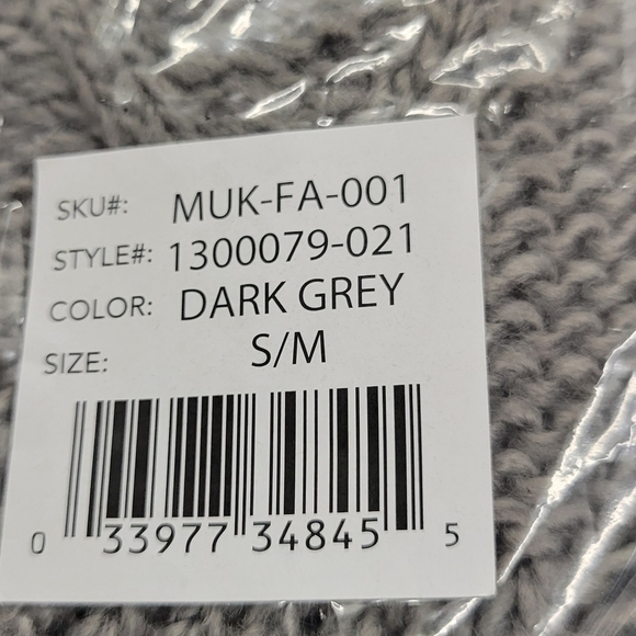 MUK LUKS Dark Gray Socks S/M (Shoe Size 5 - 7.5) - Picture 2 of 3